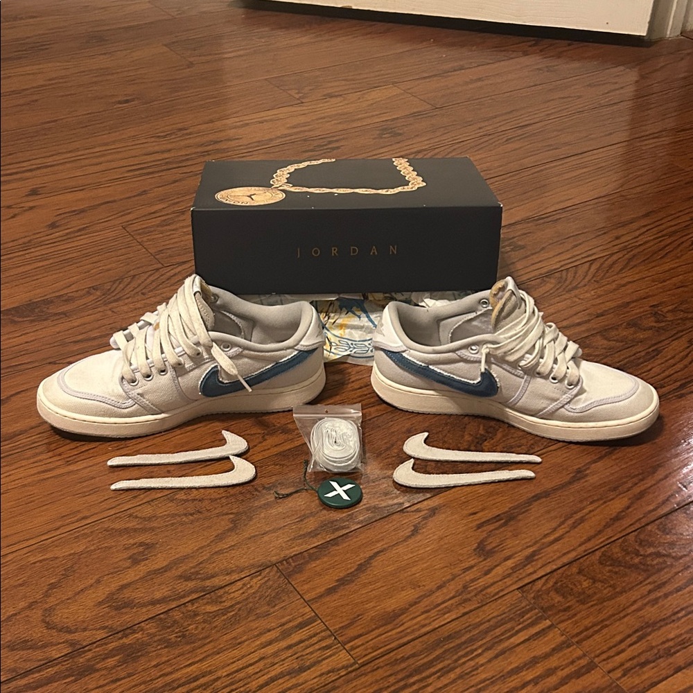 Nike Air Jordan White Sneakers. AJKO with exchangeable swooshes. Stock X verifie - Picture 3 of 6